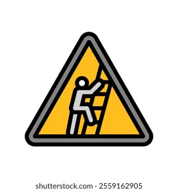 ladder safety injury prevention color icon vector. ladder safety injury prevention sign. isolated symbol illustration