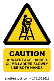 Ladder Safety Sign. Ladder Icon. Vector Icon Isolated On White Background.