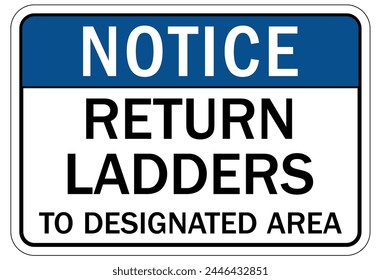 Ladder safety sign and labels