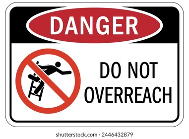 Ladder safety sign and labels