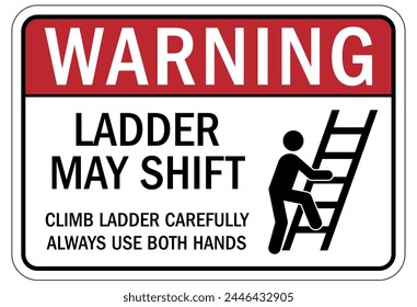 Ladder safety sign and labels