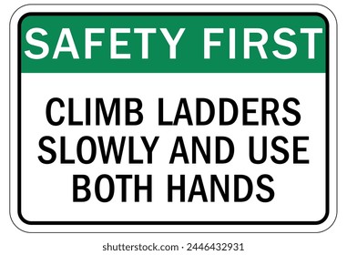 Ladder safety sign and labels