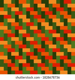 ladder seamless pattern. rectangle vector geometric shapes. repetitive background. green orange brown red tiling bricks. fabric swatch. wrapping paper. continuous print. design element for textile