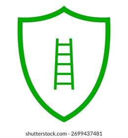 Escalera y escudo en blanco