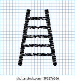 Ladder sign. Flat style icon