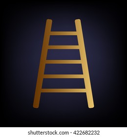 Ladder sign. Golden style icon