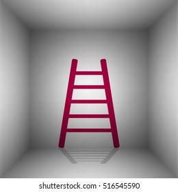 Ladder sign illustration. Bordo icon with shadow in the room.
