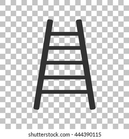 Ladder sign illustration. Dark gray icon on transparent background.