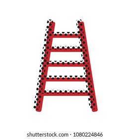 Ladder sign illustration. Vector. Brown icon with shifted black circle pattern as duplicate at white background. Isolated.