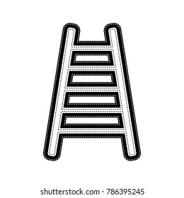 Ladder sign illustration. Vector. Flat style black icon on white.
