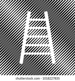 Ladder sign illustration. Vector. Icon. Hole in moire background.