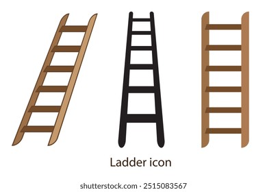 Ladder silhouette, Climb icon, symbol design for logo, app, website. Ladder icon, vector isolated on white background. Ladder concept line icon vector. Vector illustration.
