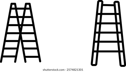 "Ladder Silhouette Icon for Climbing and Access"