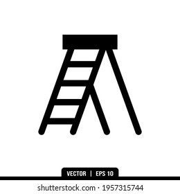 Ladder Silhouette icon vector, illustration logo template in trendy style. Suitable for many purposes.