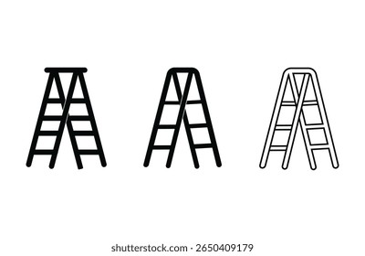 Silueta de escalera de Vector de fondo blanco 