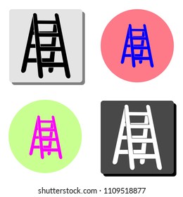ladder. simple flat vector icon illustration on four different color backgrounds