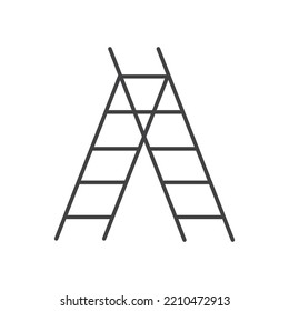 Ladder simple linear icons on a white background