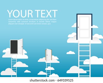 Ladder sky door vector