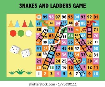 Ladder Snakes Gamefunny Frame Children Stock Vector (Royalty Free ...