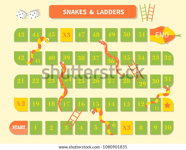 Ladder Snakes Gamefunny Frame Children Stock Vector (Royalty Free ...