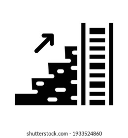 ladder and stair glyph icon vector. ladder and stair sign. isolated contour symbol black illustration