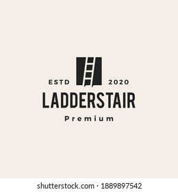 ladder stair hipster vintage logo vector icon illustration