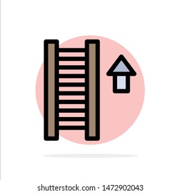 Ladder, Stair, Staircase, Arrow Abstract Circle Background Flat color Icon