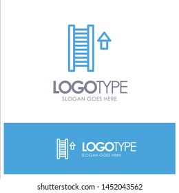 Ladder, Stair, Staircase, Arrow Blue outLine Logo with place for tagline