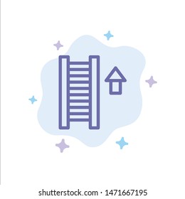 Ladder, Stair, Staircase, Arrow Blue Icon on Abstract Cloud Background