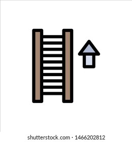 Ladder, Stair, Staircase, Arrow  Flat Color Icon. Vector icon banner Template. Vector Icon Template background