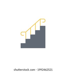 Ladder stair, staircase icon in color icon, isolated on white background 