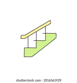 Ladder stair, staircase icon in color icon, isolated on white background 