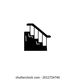 Escalera de la escalera, icono de la escalera en forma plana y sólida icono de glifo, aislado en fondo blanco 