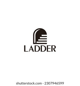 ladder staircase 3d flat door gate logo vector 