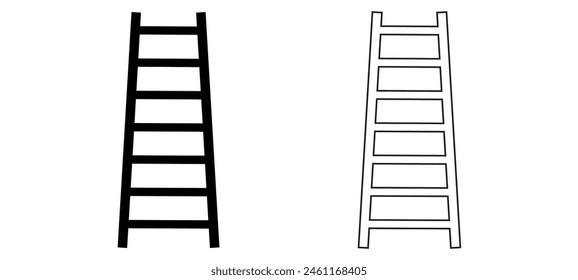 Ladder Stairs outline icons, vector design illustration isolated on White background.