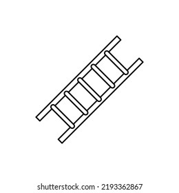 Leiter, Treppensymbol im Linienstil Symbol einzeln auf weißem Hintergrund