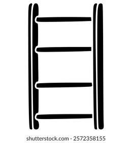 ladder stand hand drawn glyph illustration