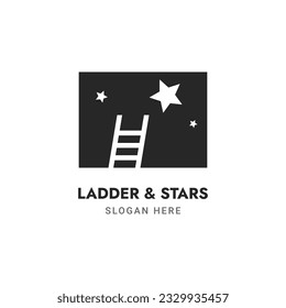LADDER AND STAR LOGO VECTOR ILLUSTRATION, REACHING DREAMS LOGO