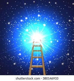 ladder to a star in space