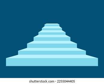 Ladder steps isolated on blue background. Ladder to success concept. vector illustration