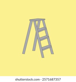 Ladder steps vector illustration on yellow background