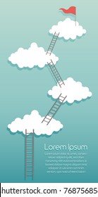 Ladder up to success. Business concept. Vector illustration