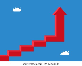 Ladder of success with growing arrows vector 