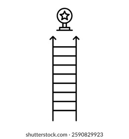 Ladder to Success Icon, Business Growth and Career Achievement Symbol