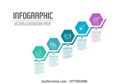 ladder to success. An infographic template for visualizing business and financial development, personal development, skill improvement, or workflow. Color design