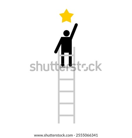 Similar – Image, Stock Photo A man climbs up a snow-covered mountain