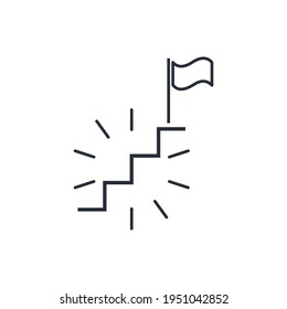 The ladder of success. Vector linear icon isolated on white background.