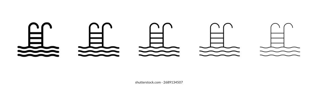 Escada no ícone da piscina Ilustração de Arte Vetorial