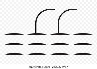 Ladder in Swimming Pool Isolated Line Icon Style Design. Simple Vector Illustration on Transparent Background. EPS 10.