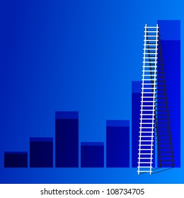 The  ladder to take to reach the target. Concept success story of the business.